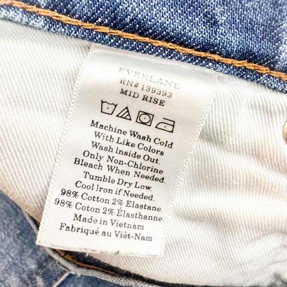 Everlane Mid Rise Medium Wash Cropped Denim Jeans Size 27 Ankle - Picture 6 of 7